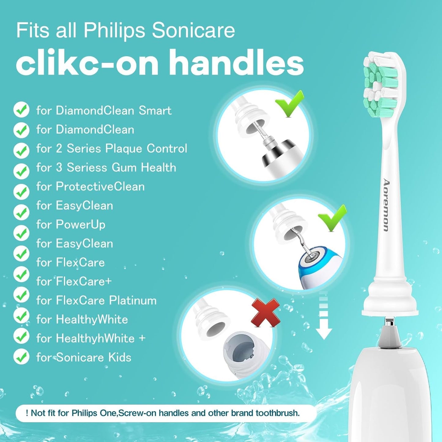 Toothbrush Replacement Heads for Philips Sonicare C2 Plaque ProtectiveClean 5300 6100 4100 DiamondClean Smart 9300 9900 ExpertClean 7500 Click-on Handles Electric Toothbrushes, 10 Count