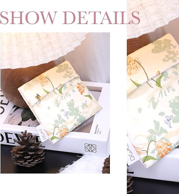 DGAZ Sanitary Napkin Storage Bag, Period Bag for Teen Aged Girls, Portable Period Bag for Panty Liners/Menstrual Cup/Small Tampons，Mini Makeup Bag for Purse(Orchid Grass)