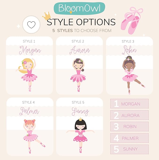 Step Stool for Toddlers- Personalized Wood Kids Step Stool with Name for Kitchen Sink, Bathroom, Potty Training, Toilet, Kitchen Sink- Sturdy and Safe- Made in USA by BloomOwl (Dance)