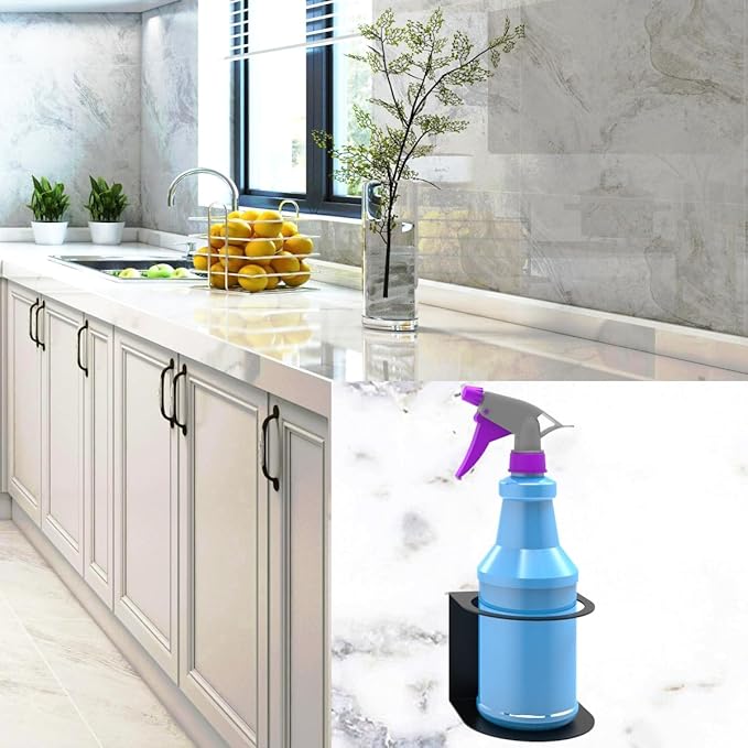 JINGCHENGMEI 1 Spray Bottle Holder, Steel Wall Mount Storage Organizer for All-Purpose at Garage and Home (SBH-1B1Pc)