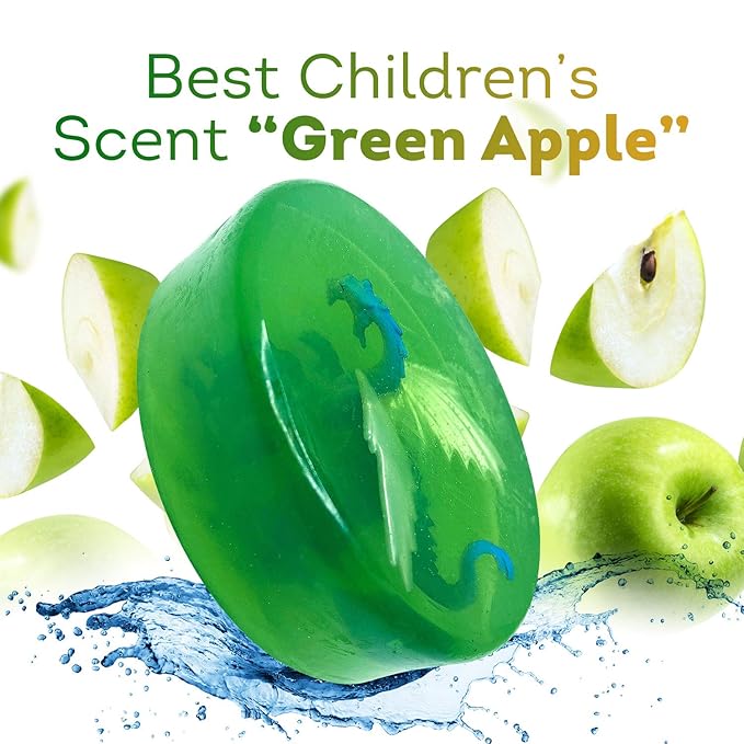 Relaxcation 1 Soap Bar For Kids With Toy Inside Cute Dragon Surprise - Natural Green Apple Kids Soap - Safe For Skin - For Hand, Face and Body Wash - Handmade in USA