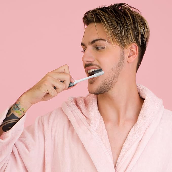 Patelai 4 Pieces Travel Toothbrush Set, Soft Bristle Mini Foldable Tooth Brush with Case, Individually Wrapped Small Portable Travel Size Toiletries Stuff for Camping (Honey Color)