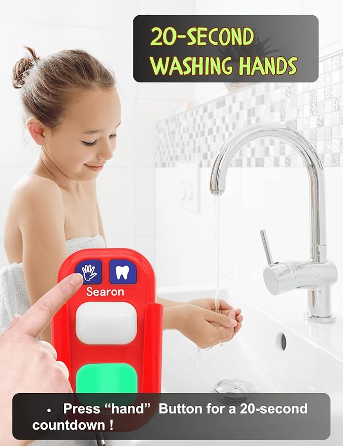 Searon Toothbrush Timer for Kids, 2 Minutes Teeth Brushing, 20 Seconds Hands Washing Timer for Kids Brushing Teeth Washing Hands