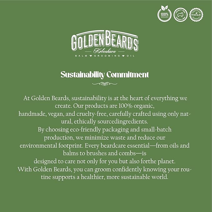 Golden Beards Vegan Beard Brush – Bamboo Handle & Plant-Based Bristles – Eco-Friendly Beard Grooming Brush for Men – Detangles, Styles & Softens Facial Hair