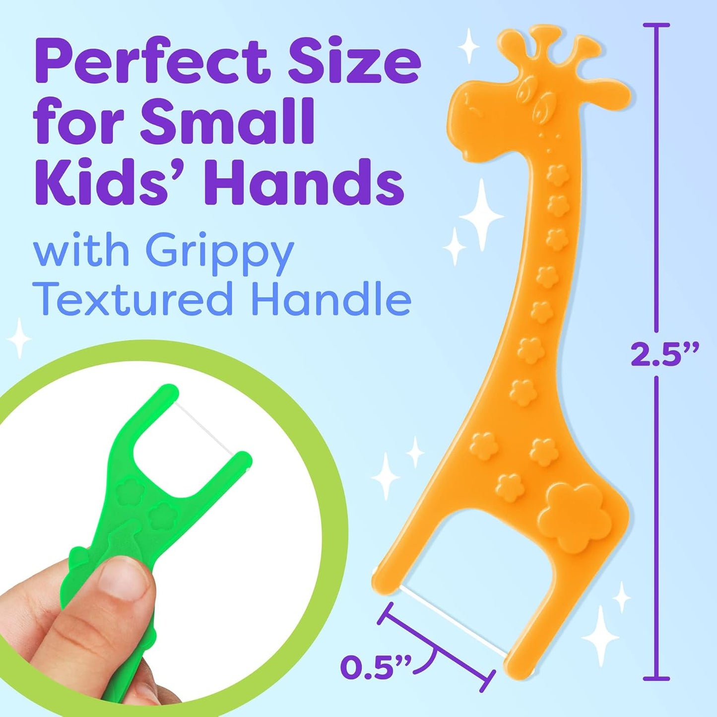 Kids Flossers 4 Pack (200 Count) – Fun Animal-Shaped Floss Picks for Kids, Bubble Gum Flavor, Easy Glide Between Teeth, Helps Prevent Tooth Decay & Gum Disease