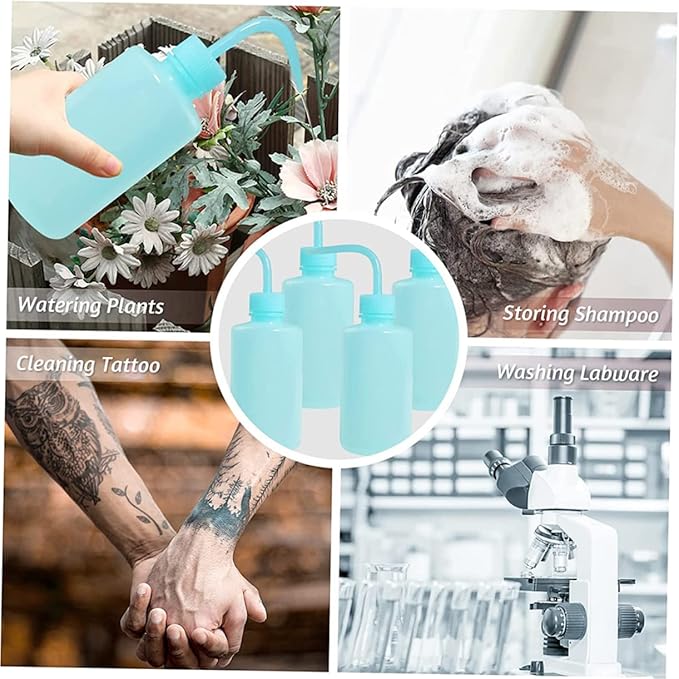 4pcs Eyelash Cleaning Squeeze Diffuser Bottle Portable Rinse Bottles for Controlled Liquid Dispensing for Tattoo Artists and Hairdressers