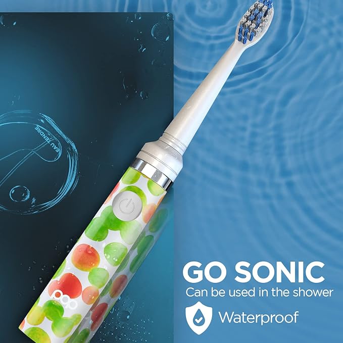 Pop Sonic Electric Toothbrush (Green Bubble) - Travel Toothbrushes w/AAA Battery | Kids Electric Toothbrushes with 2 Speed & 15,000-30,000 Strokes/Minute, Dupont Nylon Bristles
