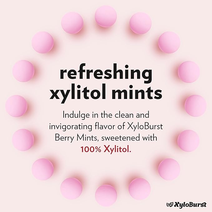 XyloBurst - Xylitol Mints | Sugar Free Breath Mint for Oral Health | Gluten Free, Vegan, Keto Friendly | Aspartame Free Mints | Berry | 275 Count (Pack of 2)