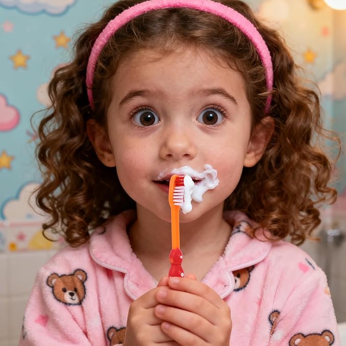 12pcs Kids Toothbrushes with Suction Cup - Cartoon Cute Manual Toddler Tooth Brush - Child Sized for Toddler Boys and Girls