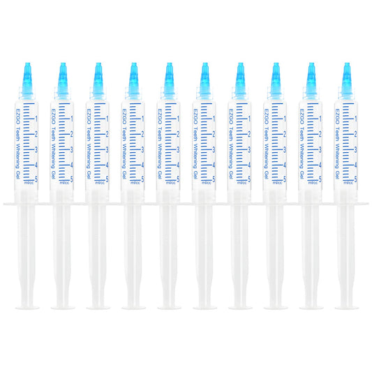EZGO 10 Pack Teeth Whitening Gel Refills 22% Bleaching Gel, No Sensitive Teeth Whitener, Great for Sensitive Tooth Whitening, Carbamide Peroxide Teeth Whitening Gel, Mint Flavor (10X 5ML)