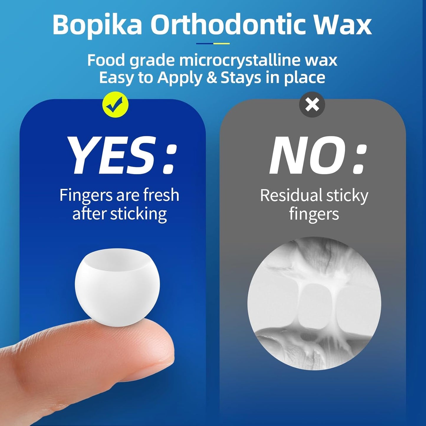 Bopika Orthodontic Wax for Braces Wax Dots 120 Individually Wrapped, Mint Flavored Dental Wax for Comfort & Protection