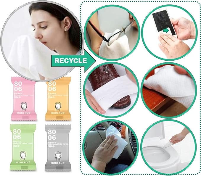 Premium Compressed Towels, Pure Cotton Portable Washcloth for Camping or Travel…