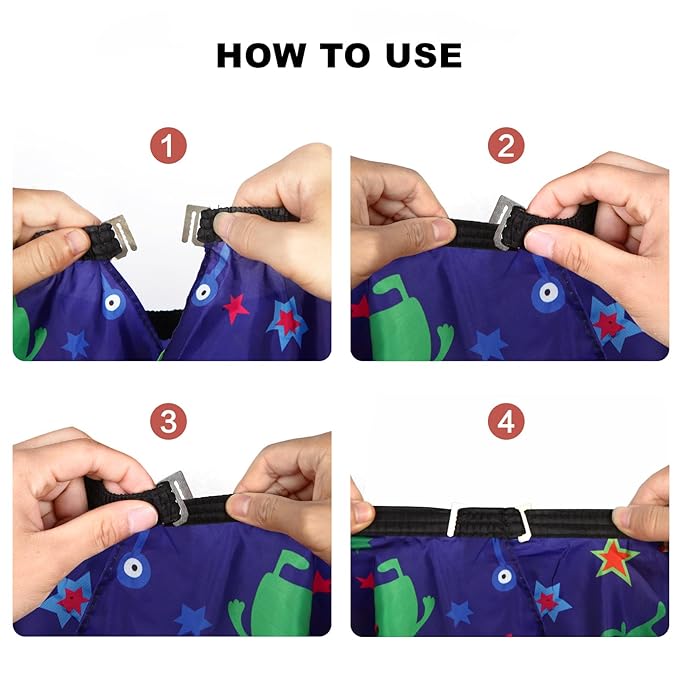 Kids Barber Cape with Neck Duster Brush, Professional Salon Hair Cutting Cape with Adjustable Snap Closure(Cartoon Monster)