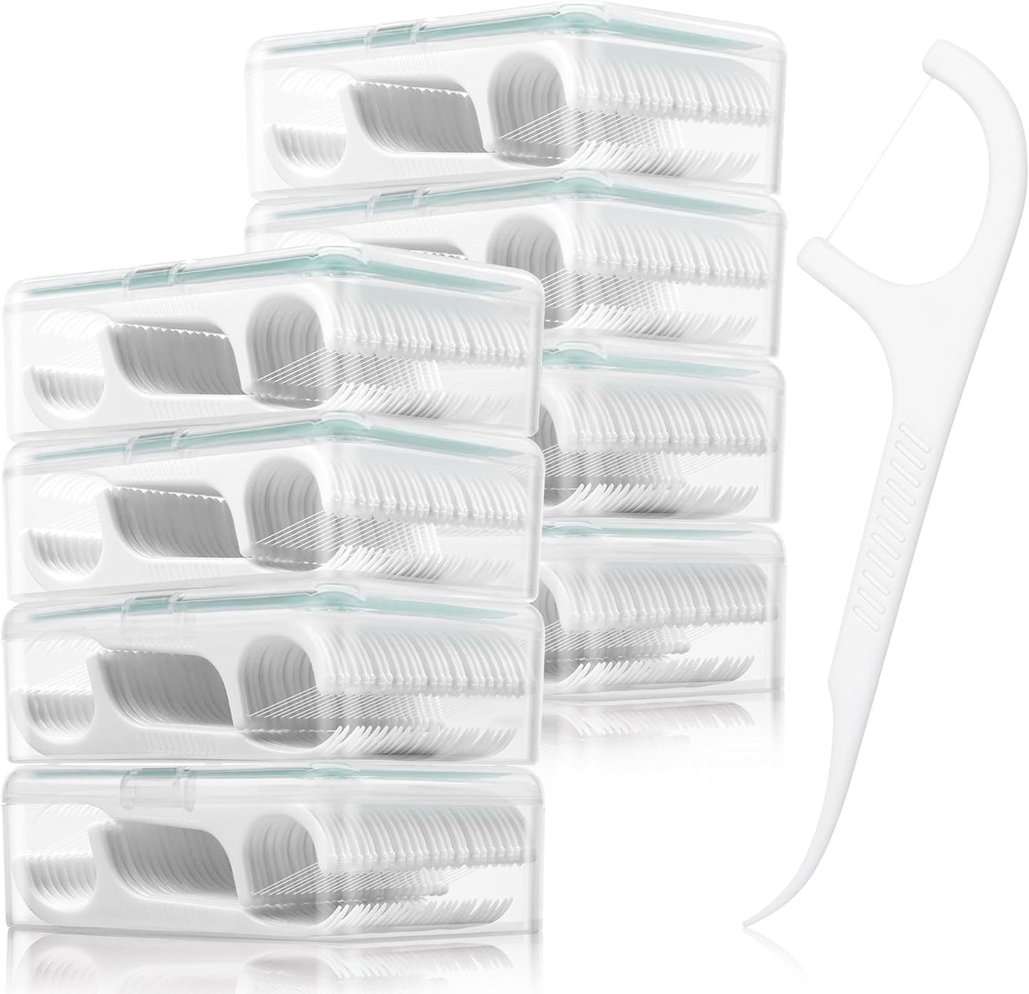 400 Count Floss Picks Dental Tooth Picks Floss Sticks Flossers Strong Toothpicks in Handy Travel Cases for Family Restaurant Bulk Adults Teeth Cleaning