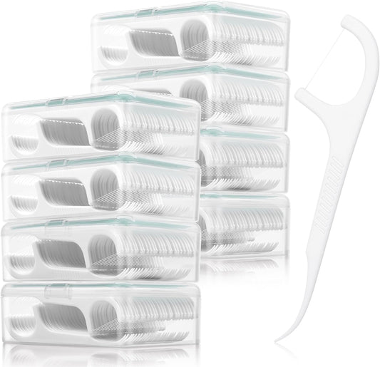400 Count Floss Picks Dental Tooth Picks Floss Sticks Flossers Strong Toothpicks in Handy Travel Cases for Family Restaurant Bulk Adults Teeth Cleaning