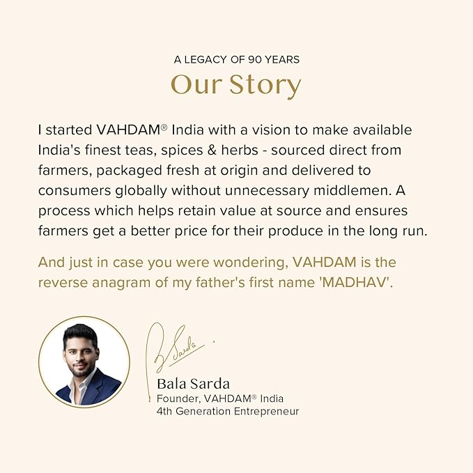 VAHDAM, Second Flush ASSAM GOLD (50 Cups) | 100% PURE UNBLENDED Black Tea Loose Leaf | Black Tea Leaves with GOLDEN TIPS | Brew as Hot or Iced Tea | 3.53oz