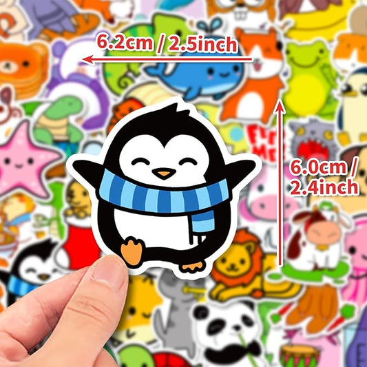 Cartoon Animal Stickers for Kids 200 Pcs/Pack, Waterproof Vinyl Stickers for Girls Boys Classroom Prizes - Laptops, Notebooks, Water Bottles, Skateboard (Animal)