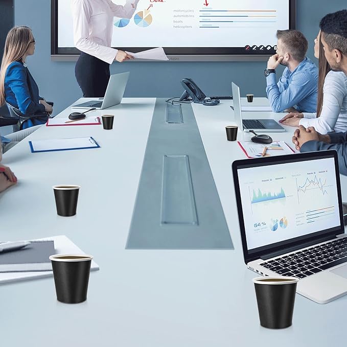 300 Pack 3oz Black Paper Cups, Mouthwash Cups, Disposable Bathroom Cups, Disposable Cups 3oz Ideal for Bathroom, Halloween, Birthday Party, Picnic and BBQ