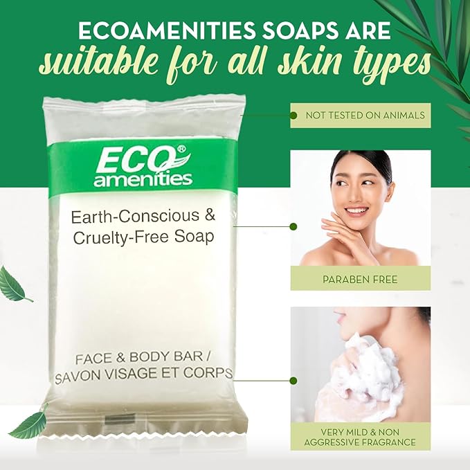 ECO amenities Travel Soap Bar - 0.5 oz, 200-Count, Green Tea Scent - Travel Essentials & Mini Soap Bars - Individually Wrapped - Hotel Toiletry Kit