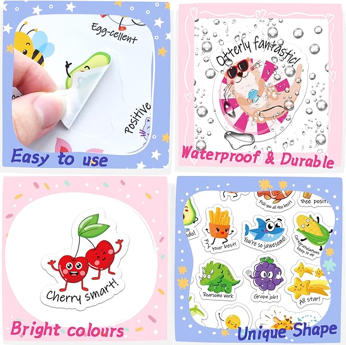 900PCS Punny Teacher Stickers for Students, Funny Teacher Reward Sticker for Kids Classroom Supplies Motivational Potty Training Sticker Cute Animal Incentives Stickers for Kids Toddlers School Home