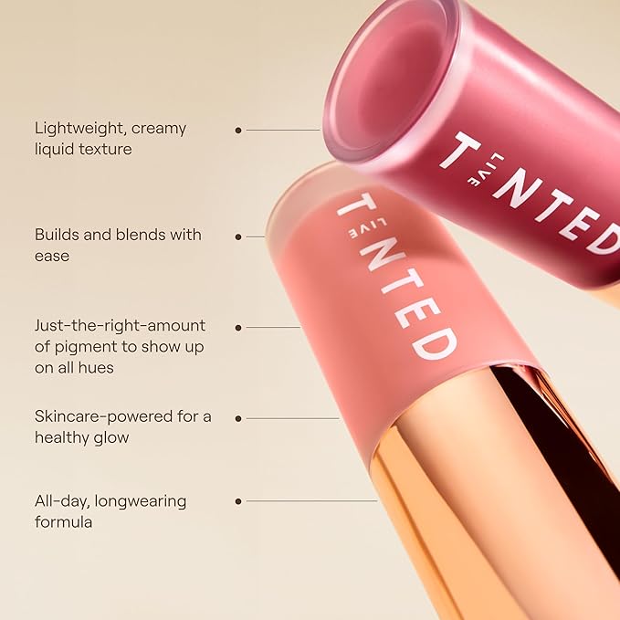 Live Tinted Blush Crush Liquid Blush - Creamy for All Skin Tones, Skincare-Powered With Peony Extract, Aai Fruit Oil, and Vitamin C Infused Liquid Makeup, 1 oz - Rose Mauve