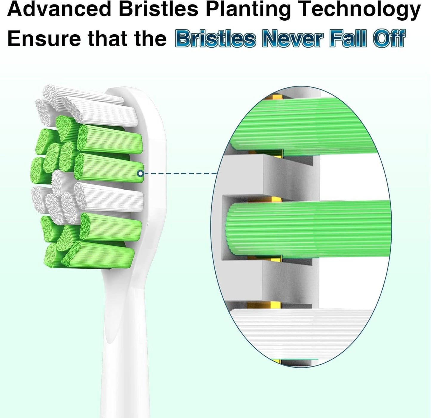 Aoremon Replacement Heads for Philips Sonicare Toothbrush Heads - Compatible with Phillips Sonicare W HX6062/65 & All Snap-on Electric Toothbrush Models, White Pack of 10