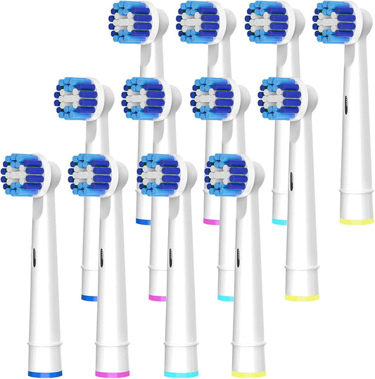 Replacement Brush Heads Compatible with Braun Oral-B, 12pcs Professional Electric Toothbrush Heads for Oral B Replacement Heads Refill Pro100/1000/1500/4000/5000/7000/8000/9600 Etc.