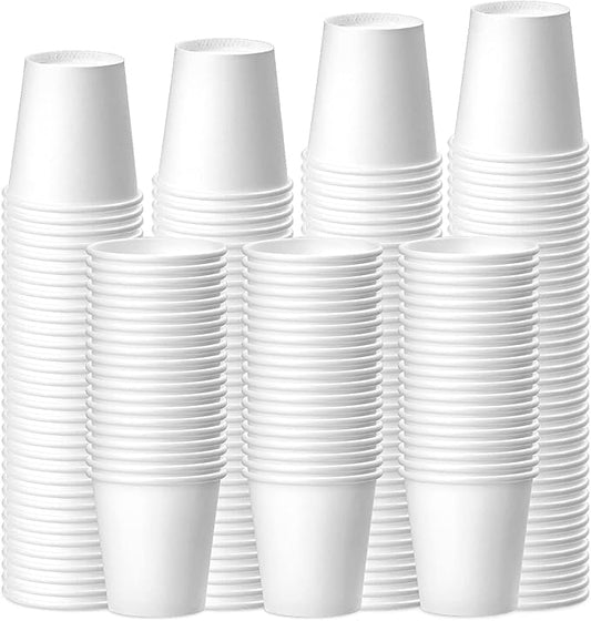 200 Pack 3 oz White Paper Cups, Bathroom Cups Disposable, Moushwash Cups for Snack Water, Juice, Candy Ideal for Party Bathroom and Office