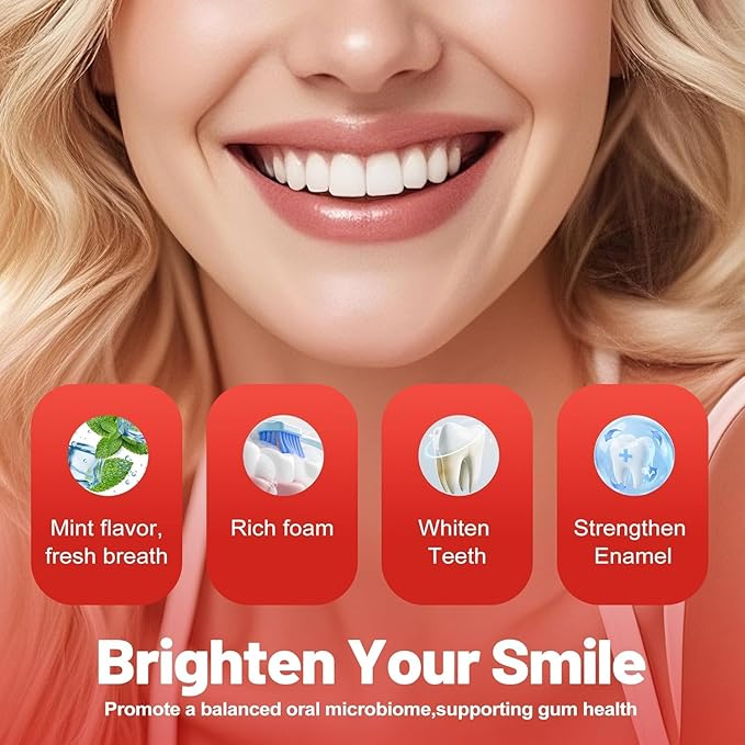 Sp-6 Probiotics Whitening Toothpaste - Sp6 Brightening Tooth Paste Enhanced Super Probiotic Formula Deep Cleaning Fresh Breath Dental Gum Health Oral Microbiota Strength Enamel Care