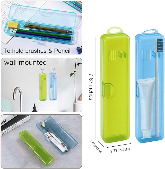 2 Packs Toothbrush Travel Case, Breathable Toothbrush Travel Holders, Compact Portable Toothbrush Holder for Travel, Vacation, Camping, Gym, Business Trips, Office