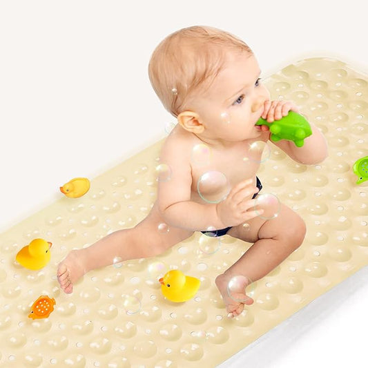Sheepping Baby Bath Mat for Tub Non Slip Extra Long Cover Bathtub Mat for Toddler Kids 40 X 16 Inch - Eco Friendly Infant Bath Tub Mat with 200 Big Suction Cups,Machine Washable Shower Mat