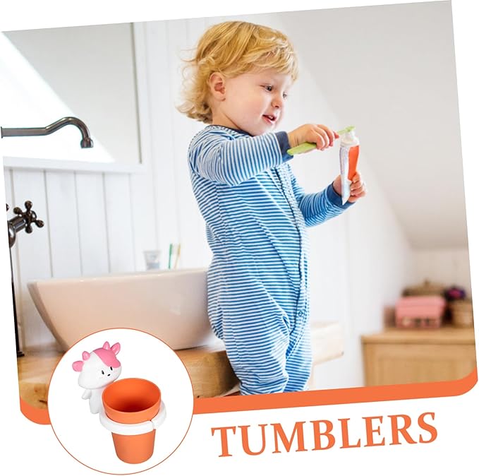 BESTYASH Cartoon Animal Mouthwash Cup for Boy Girl Fun Toothbrush Rinse Holder Strong Adhesive Bathroom Accessory for Boy Girl's Oral