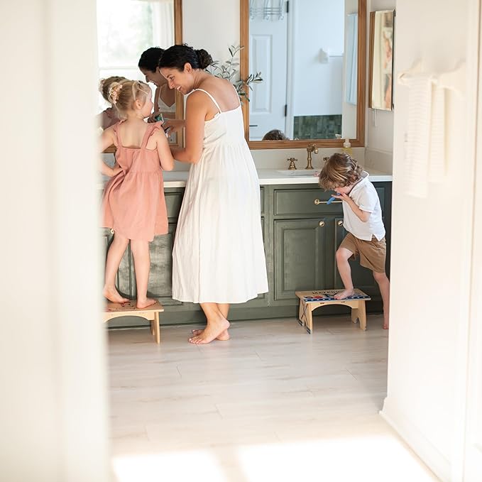 Step Stool for Toddlers- Personalized Wood Kids Step Stool with Name for Kitchen Sink, Bathroom, Potty Training, Toilet, Kitchen Sink- Sturdy and Safe- Made in USA by BloomOwl (Dance)