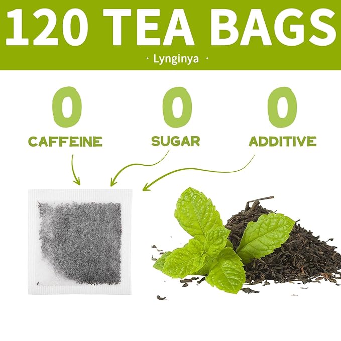 Lynginya Spearmint Tea, 120 Tea Bags - Premium Spearmint Leaves - Natural Herbal Tea - Refreshing & Minty - No Sugar & No Caffeine