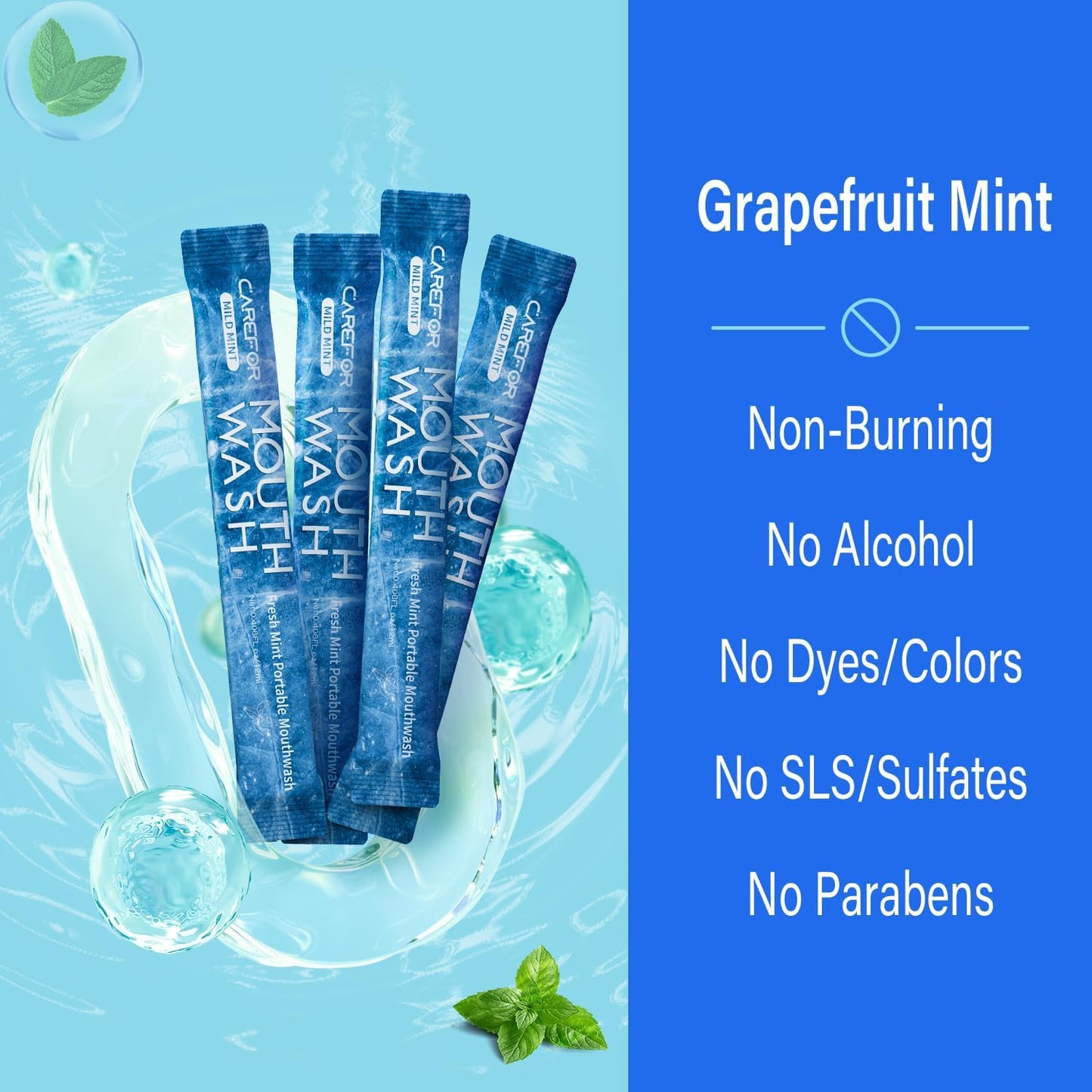 Mouthwash Travel Size, Portable Fresh Breath Mouthwash, Alcohol-Free, ICY Mint Flavor, Mini Pack – to Go for On-The-Go Freshness, Bulk Packets 0.41 Fl Oz (Pack of 30)