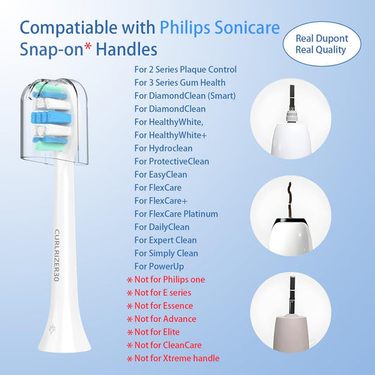 Replacement Toothbrush Heads for Philips Sonicare Replacement Heads, Electric Replacement Brush Head Compatible with Phillips Sonicare Electric Toothbrushes, 6 Pack