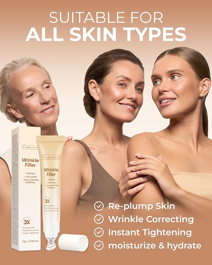 LA.PERSONAL Wrinkle Filler for Deep Wrinkles & Fine Lines, Instant Eye Face Lift Cream, Rapid Under Eye Bags Smile Lines Puffiness Remover with Collagen & Multi-Peptide Complex 0.53 Oz