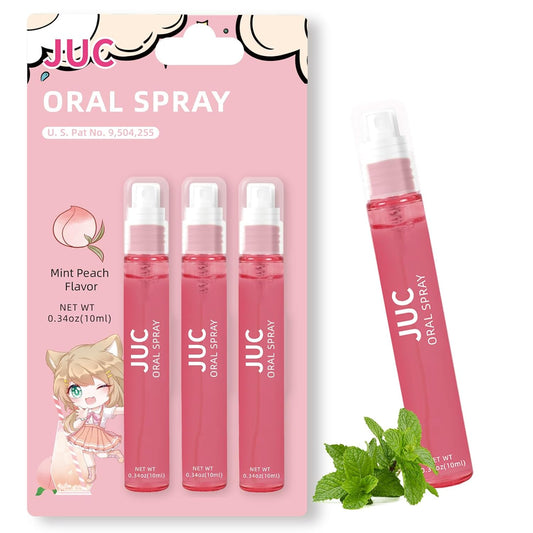 3 Count Mint Breath Spray Mouth Spray Breath Freshener Oral Care for All Ages 0.33OZ (10ML) Mint Peach Flavor