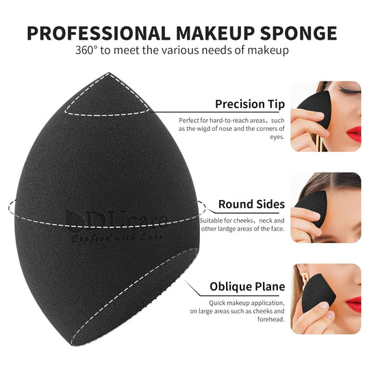 DUcare Makeup Sponges with Foundation Brush Makeup Puff Blending Foundation Sponge for Liquid BB Cream Mineral Powder Buffing Stippling
