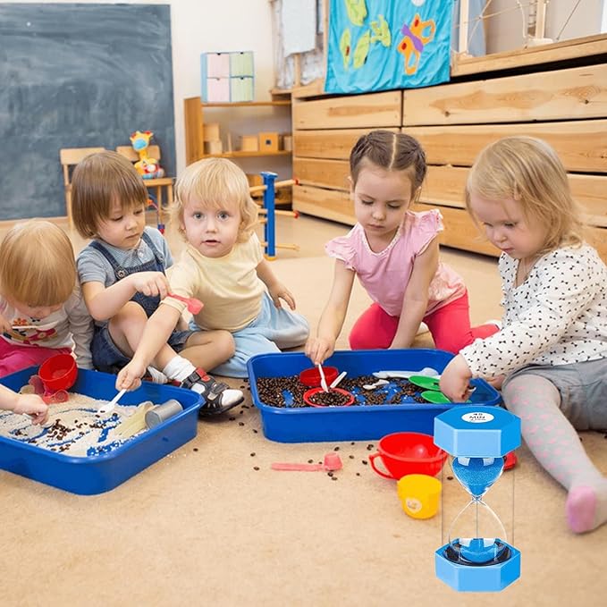 Hourglasses Sand Timer 45 Minutes：Plastic Sand Clock 45 Minutes, Colorful Hour Glasses Sand 45 Min, Blue Giant Sandglass Timer 45 Min for Kids, Games, Classroom, Kitchen, Office Decor