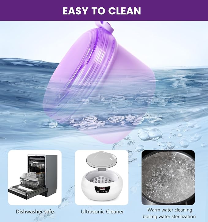 Leak Proof Travel Denture Bath Case for Full Dentures, Denture Cups for Soaking Dentures, Denture Container Cups with Brush for Dentures, Aligner, Retainers, Mouth Guard (Purple)