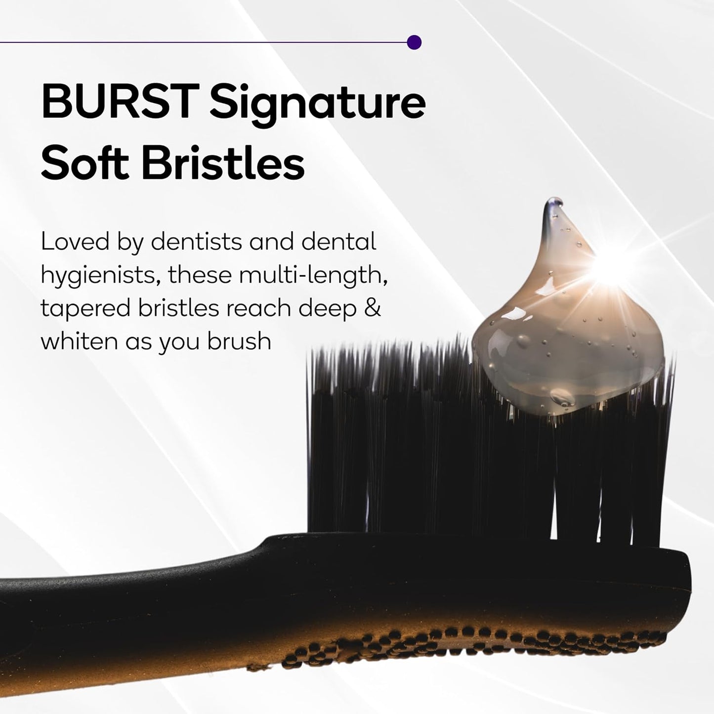 Burst Original Sonic Electric Toothbrush for Adults (Black) | Soft Bristle Deep Clean Stain & Plaque Removal | 3 Modes: Teeth Whitening, Sensitive & Massage