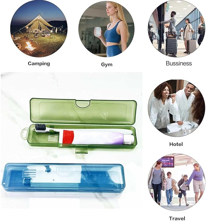 2 Packs Toothbrush Travel Case, Breathable Toothbrush Travel Holders, Compact Portable Toothbrush Holder for Travel, Vacation, Camping, Gym, Business Trips, Office