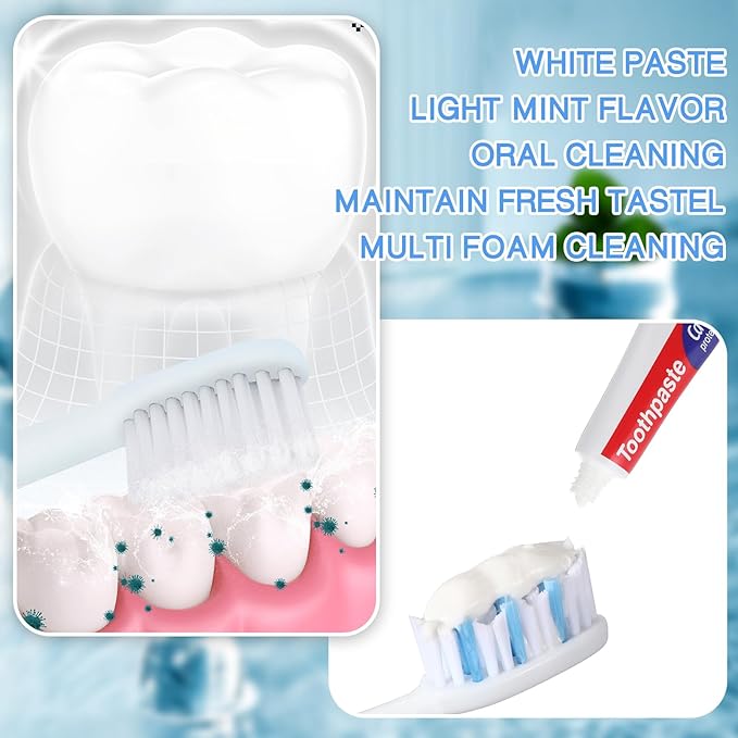 Mini Toothpaste Bulk Regular Clean Mint Toothpaste for Bad Breath, Helps Freshens Breath, Whitens Teeth Travel Size 0.18oz for Home Hotel Office School Camping