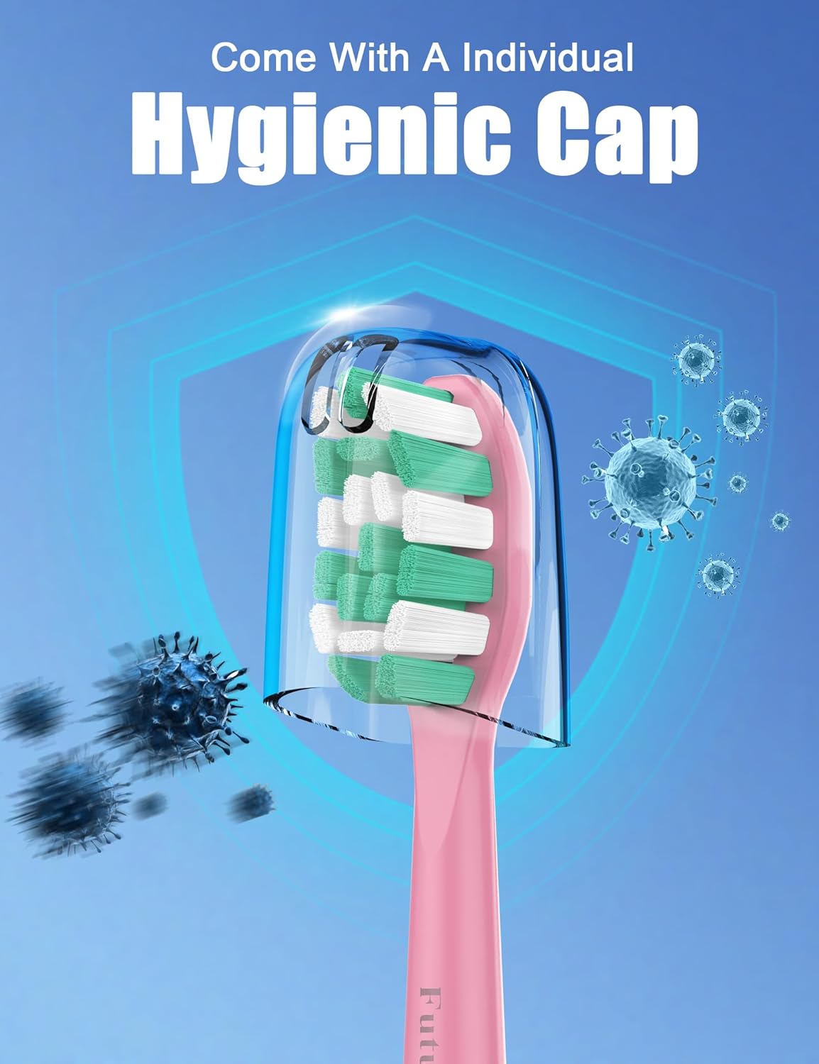 Toothbrush Replacement Heads for Philips Sonicare 4100 5100 Plaque Control Gum Health Simply Clean Electric Brush Head, 4 Pack, Pink