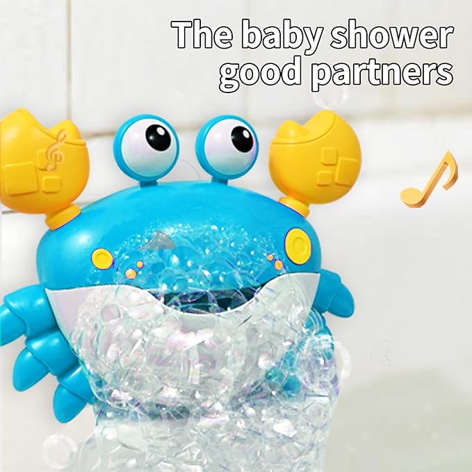 Deejoy Crab Bubble Bath Maker for The Bathtub,Blows Bubbles and Plays 12 Children’s Songs,Sing-Along Bath Bubble Machine Baby, Toddler Kids Toys Makes Great Gifts for 3 Years Girl Boy (Blue)
