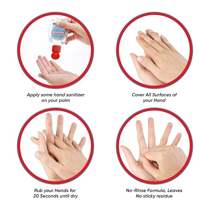 Latalia Mini Hand Sanitizer Travel Size | 1.85 fl oz with 80% Alcohol Small Hand Sanitizer Bulk For Non-Sticky, Unscented, Gentle & Fresh Hands Anytime