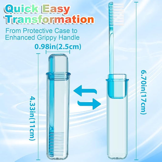 Travel Toothbrush - Folding Toothbrush, Transparent Foldable Handle, Soft Toothbrushes for Adults, Multicolor Pack of 5