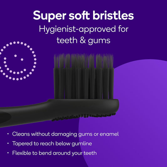 BURST Genuine Replacement Heads for Original Sonic Electric Toothbrush (Black/3 Pack) | Ultra Soft Bristles for a Deep Clean | Stain & Plaque Removal