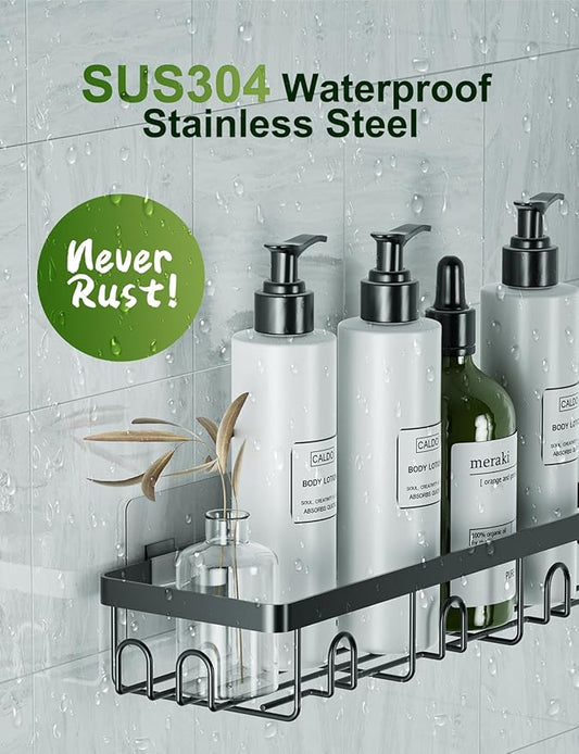 GVY Shower Caddy 5 Pack, Adhesive Shower Organizer Bathroom Shelves,Rustproof Bathroom Organizers and Storage for Home Decor, No Drilling Shower Shelves for Apartment Essentials